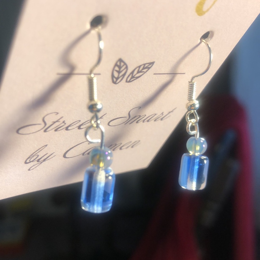 Hand crafted earrings Each stone has been carefully selected.